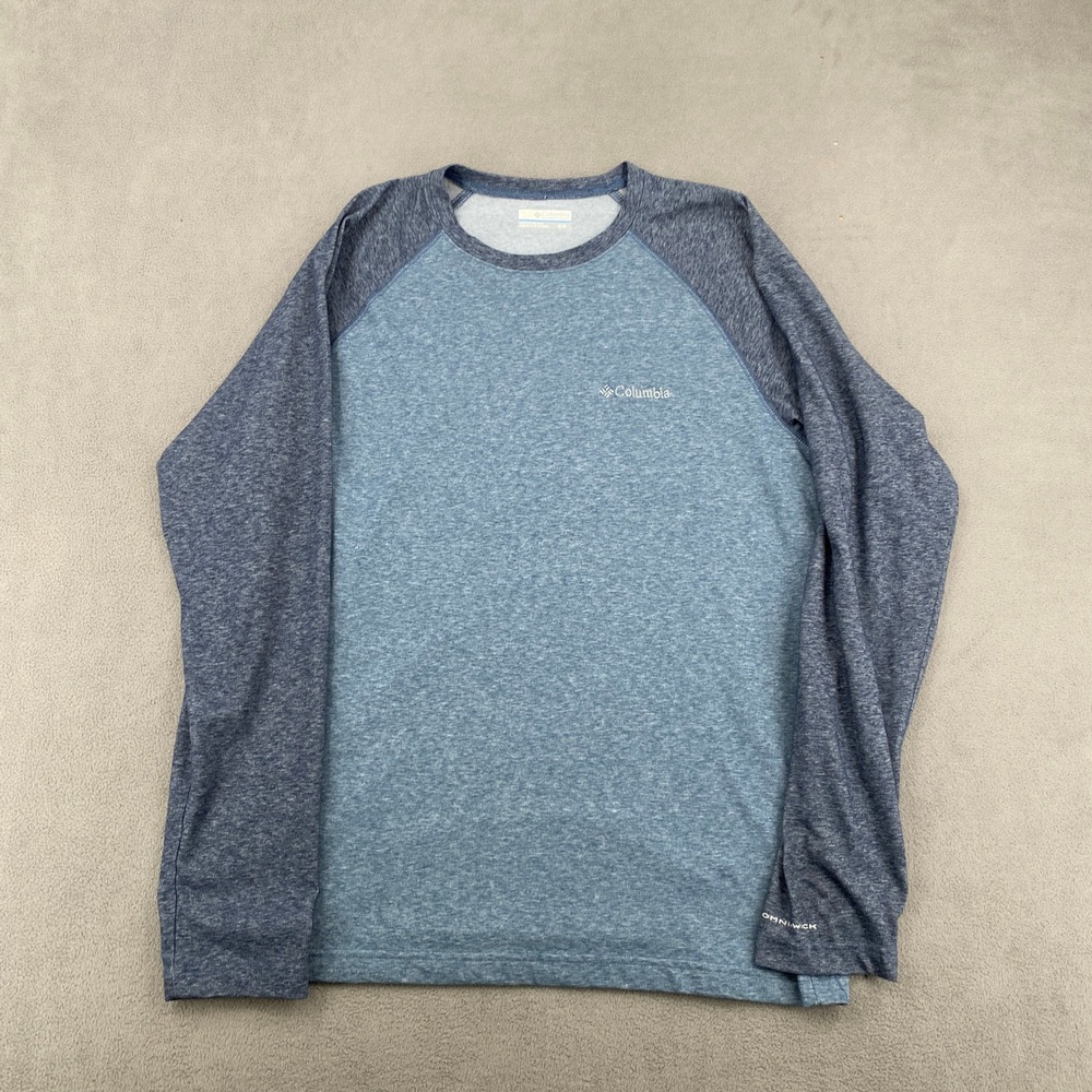 Columbia Mens Omni-Wick Long Sleeve Raglan Shirt Blue Heather XM0848 Size M